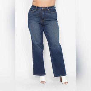 Judy Blue Straight Leg Tummy Control Denim Jeans 22W Plus Size Boutique Dark
